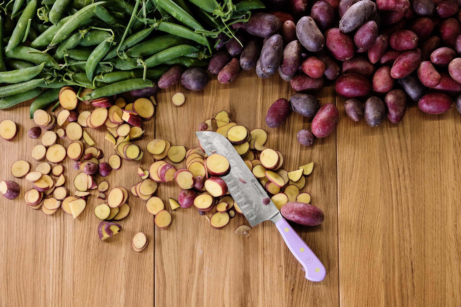 WÜSTHOF Classic 7" Hollow Edge Santoku in Purple Yam