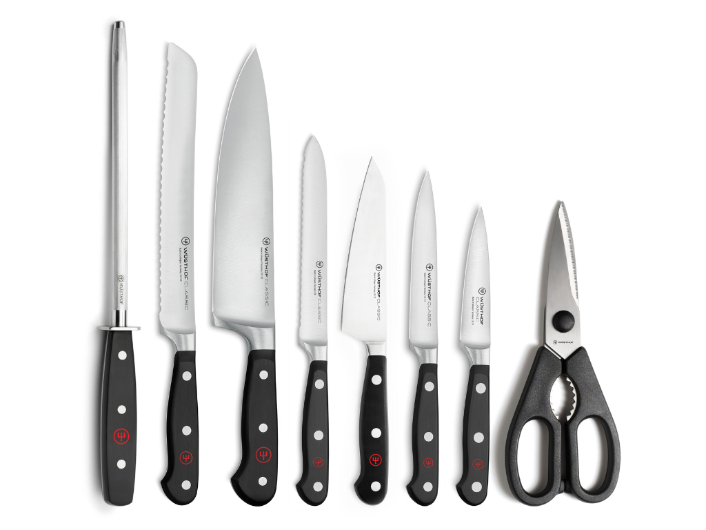 WÜSTHOF Classic 9-Piece Block Set, Acacia