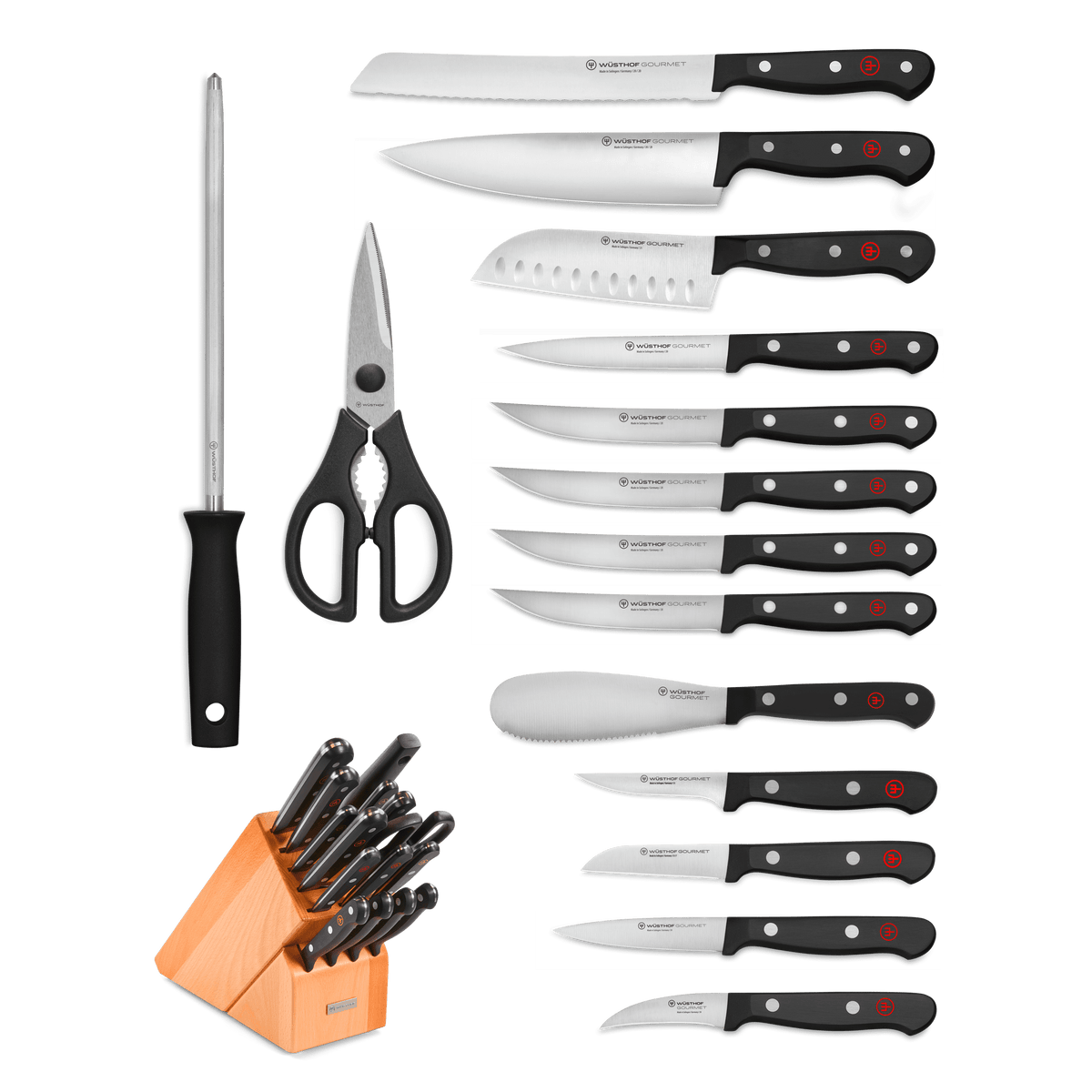 Gourmet 16-Piece Knife Block Set
