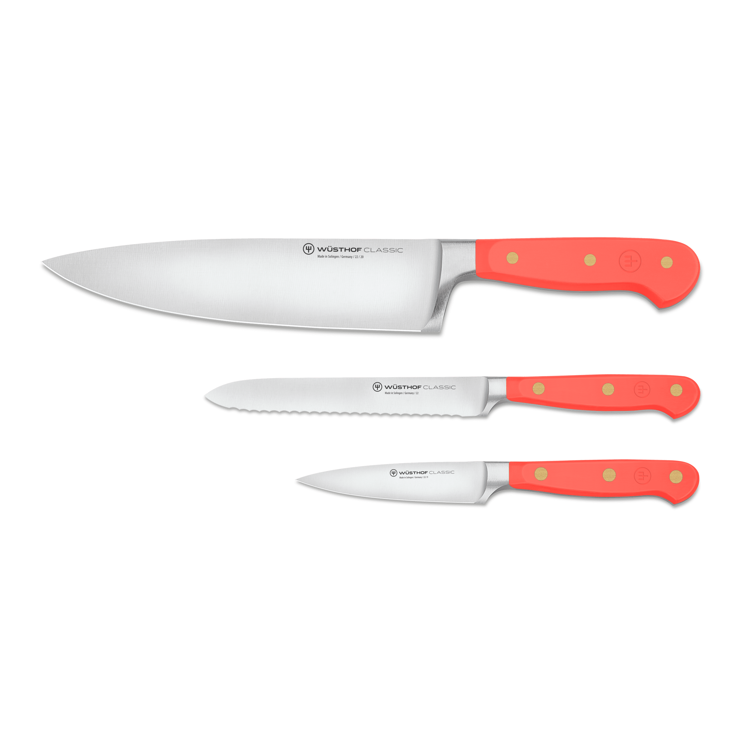 WÜSTHOF Classic 3-Piece Utility Knife Set - Coral Peach