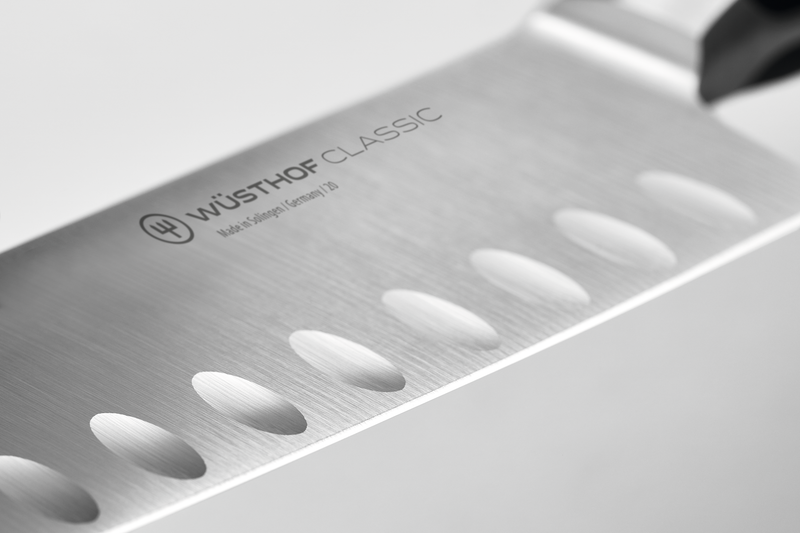 Close-up of a Wüsthof Classic  knife blade.
