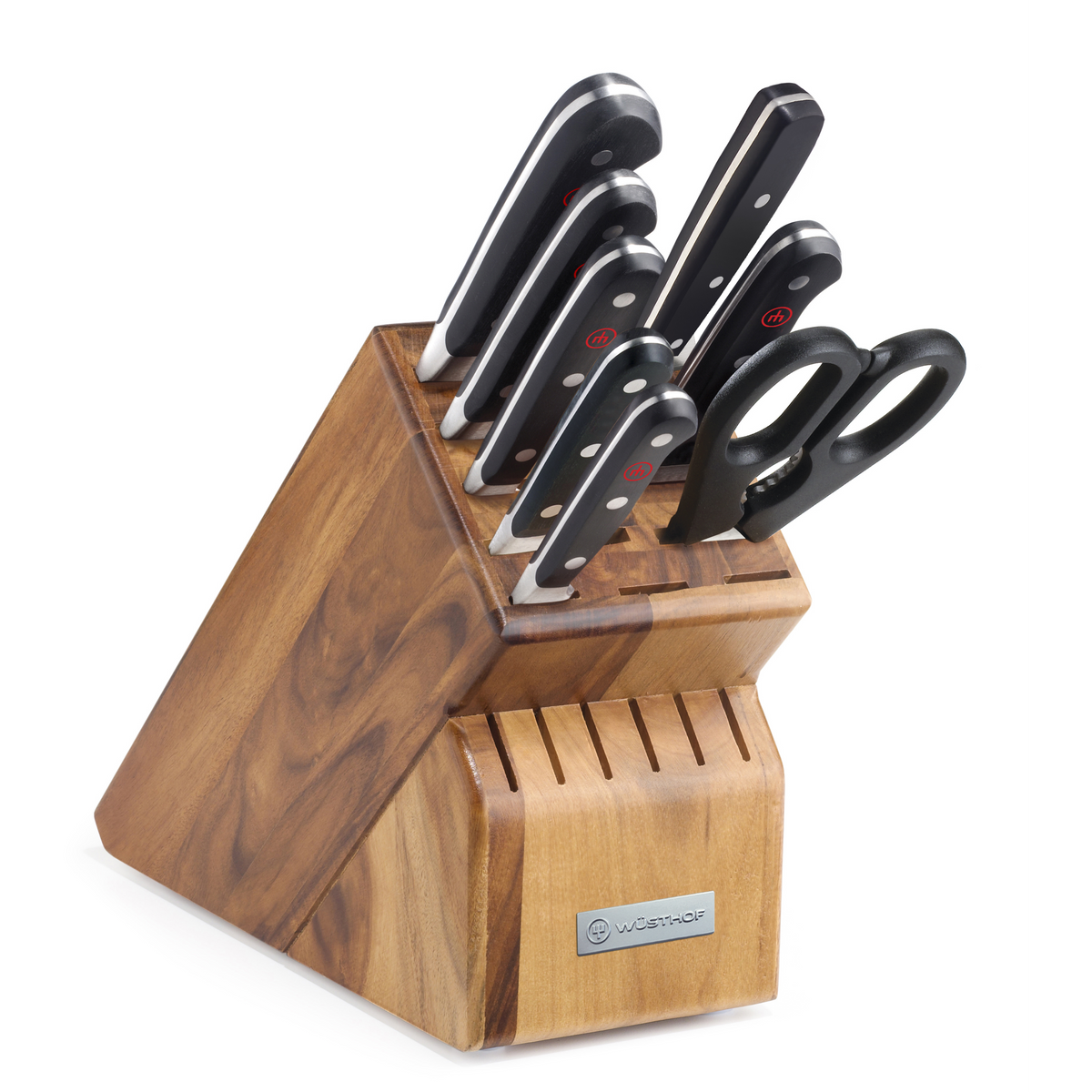 Classic 9-Piece Knife Block Set, Acacia