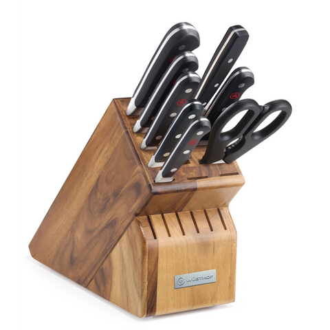 Classic 9-Piece Knife Block Set, Acacia