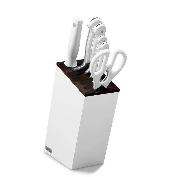 WÜSTHOF Classic White 7-Piece Knife Block Set with Bread Knife
