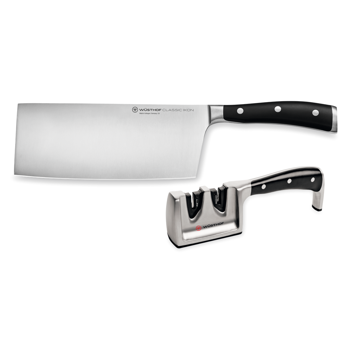 WÜSTHOF Classic Ikon 2-Piece Chinese Chef's Knife and Sharpener Set WÜSTHOF Classic Ikon 2-Piece Chinese Chef's Knife and Sharpener Set